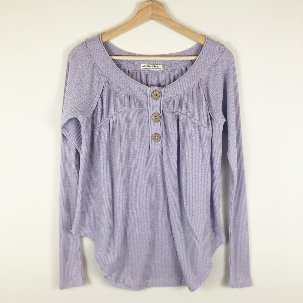 Free People Must Have Henley Waffle Knit Top